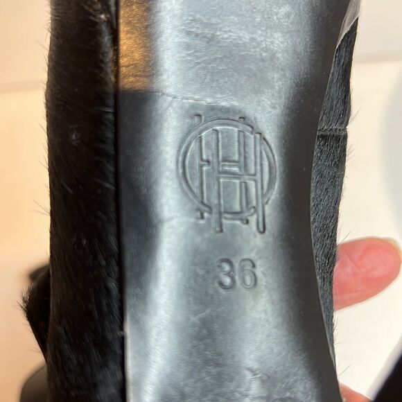 💥 Host Pick💥 House Of Harlow Black Calf Hair Ankle‎ Booties Size 36 - Picture 9 of 15